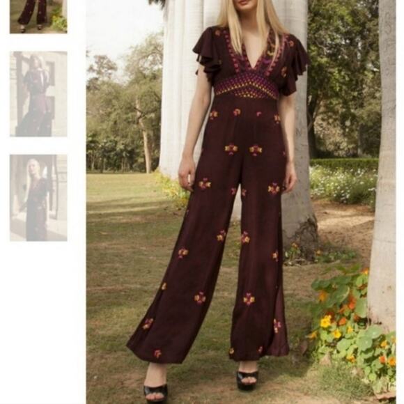 Free People Cleo Embroidered Size 4 Jumpsuit - Picture 8 of 8